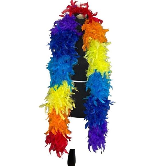 Rainbow Feather Boa LGBTQ+ Pride Accessory – Colorful & Fluffy! - Picture 1 of 3